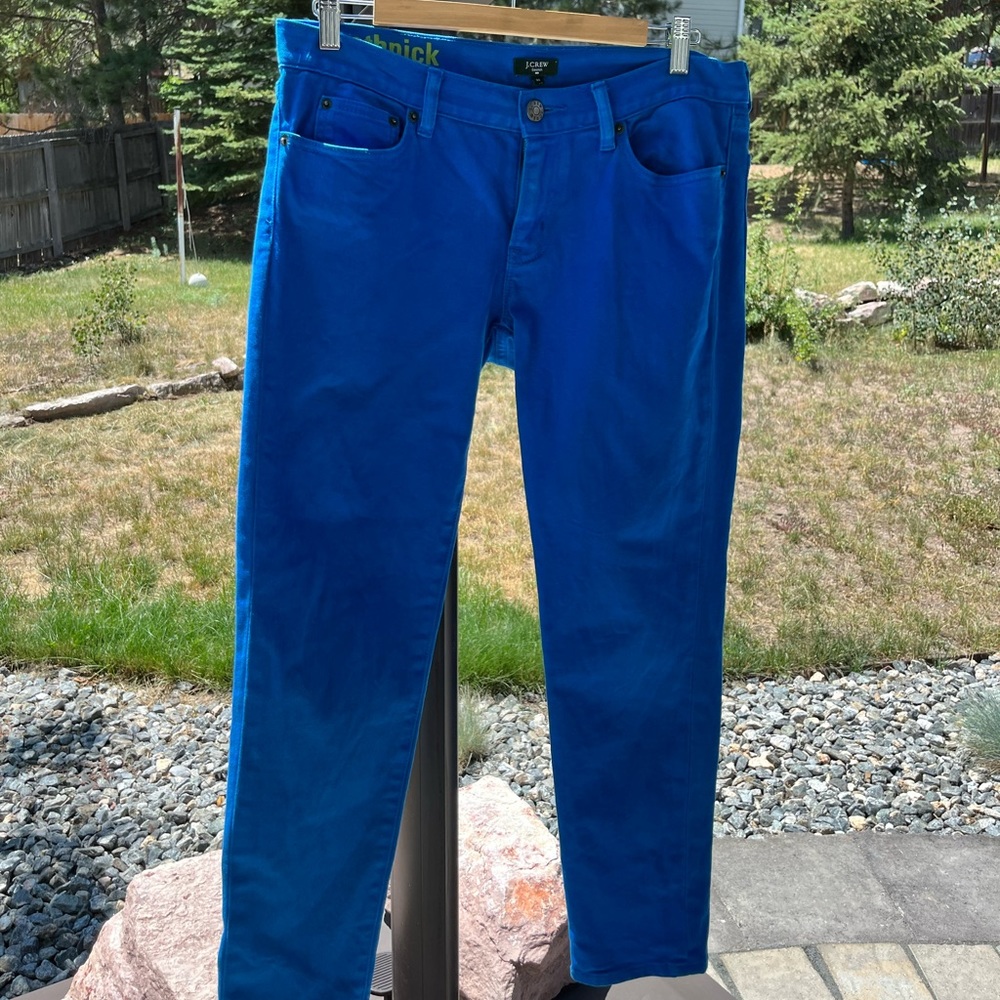 J.Crew bright blue toothpick skinny jeans